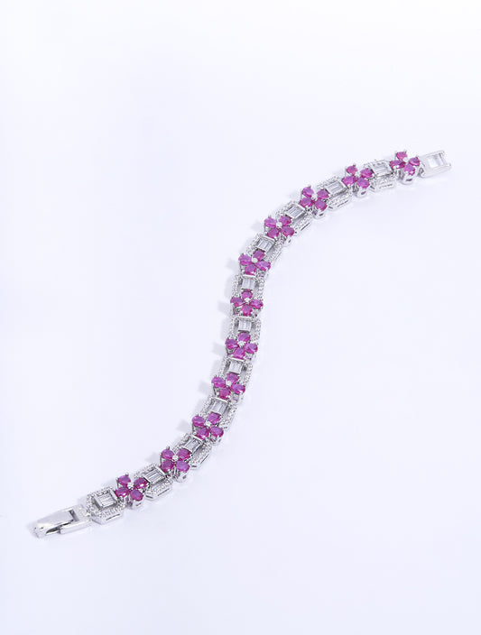 Daisy Dot Tennis Bracelet In Ruby