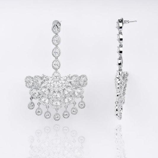 D Iris Half Chandbali Earrings