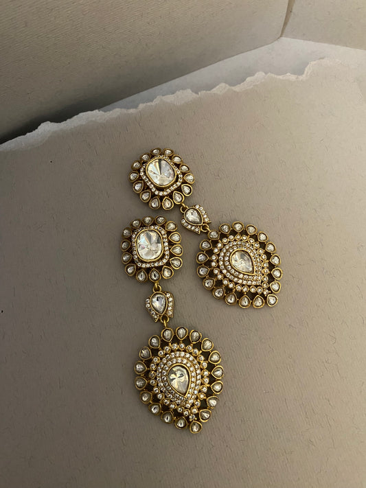 Morvi Moissanite Polki Earrings