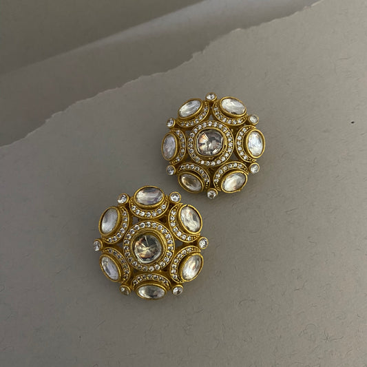 Borla Moissanite Polki Stud Earrings