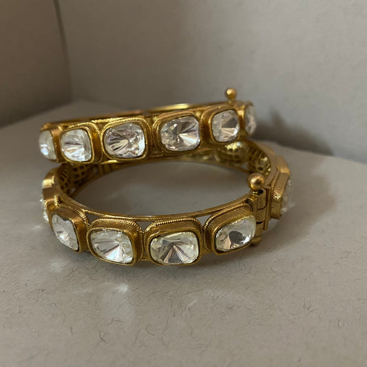 Padma Moissanite Polki Bangles