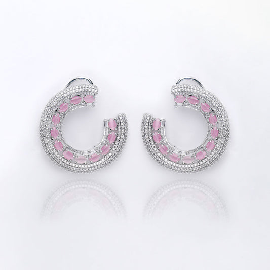 Light Pink C Style Cocktail Earrings