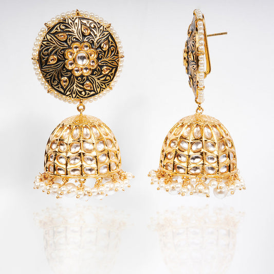 Raj Meenakari Kundan Jhumka