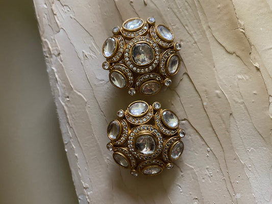 Borla Moissanite Polki Stud Earrings