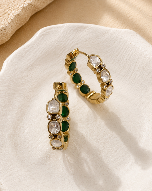 Nyraa Polki Hoop Earrings