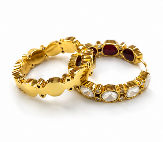 Nyra Polki Hoop Earrings