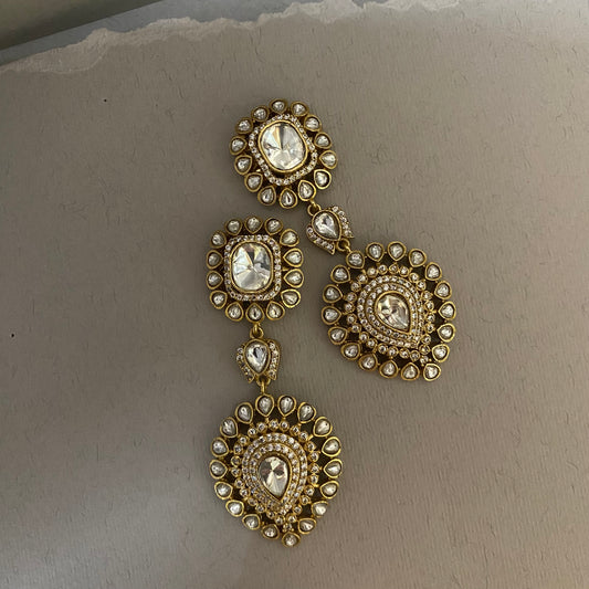 Morvi Moissanite Polki Earrings
