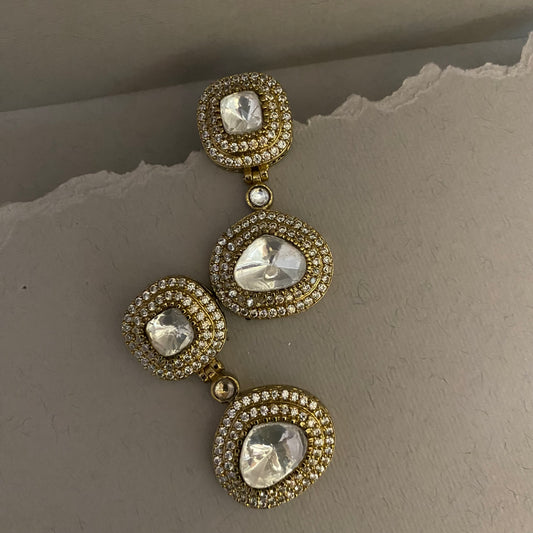 Gia Moissanite Polki Earrings