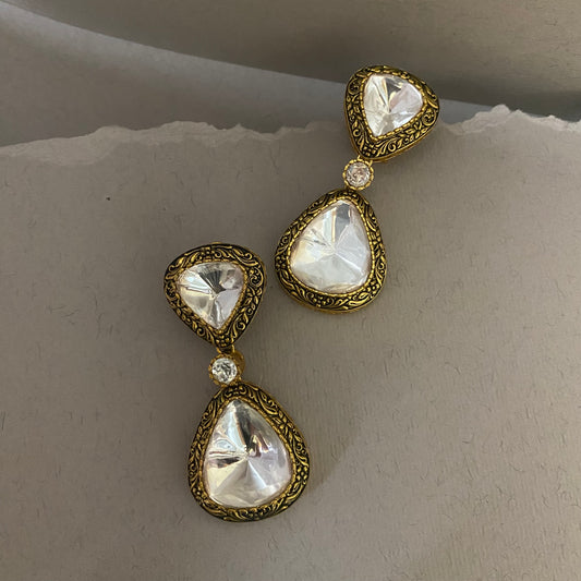 Akira Enamel Moissanite Polki Earrings