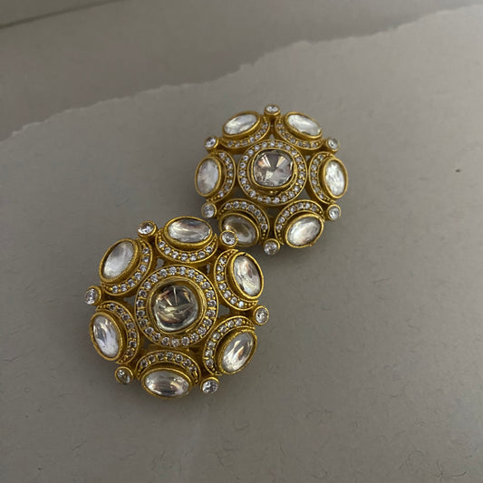 Borla Moissanite Polki Stud Earrings