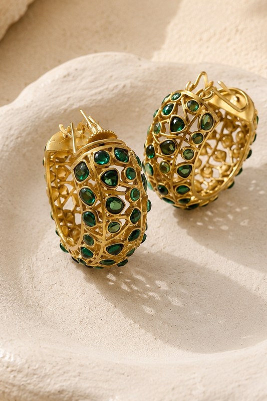 Inika Jadau Hoop Earrings