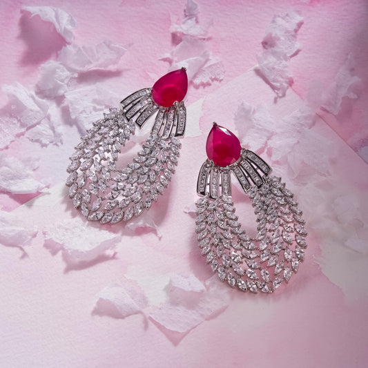 Ecstasy Cocktail Earrings in Ruby