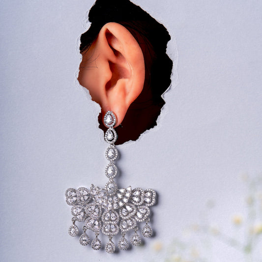 D Iris Half Chandbali Earrings