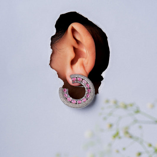 Light Pink C Style Cocktail Earrings