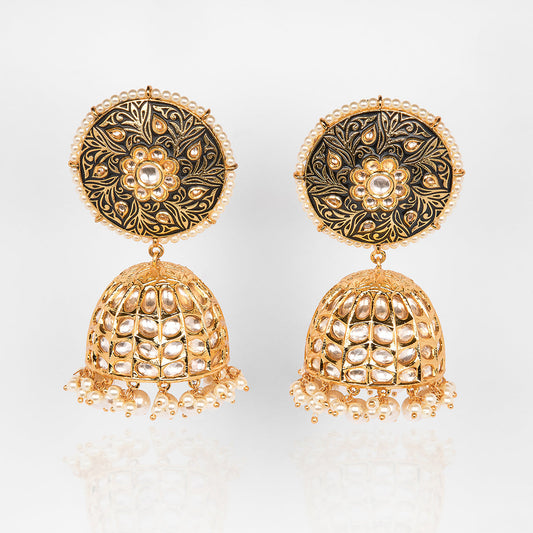 Raj Meenakari Kundan Jhumka