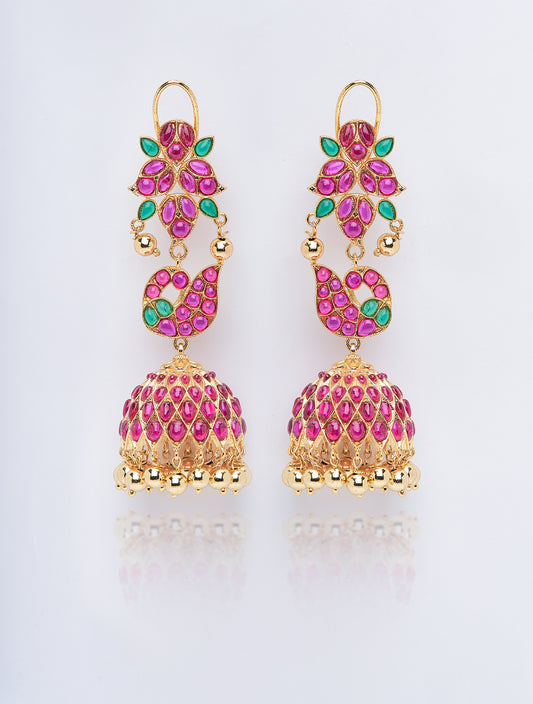 Morya Jadau Beads Jhumka Earrings