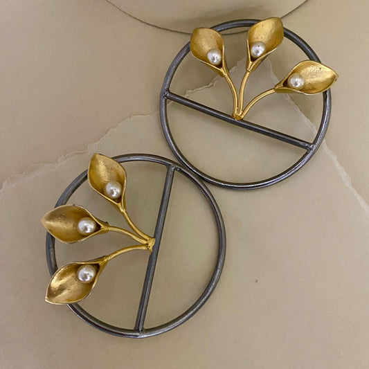 Bud & Pearls Oversized Earrings